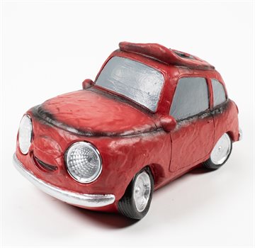 Rød solcelle bil med lysende forlygter14,5 x 9,5 x 7,5 cm 2 LED'er CB739138